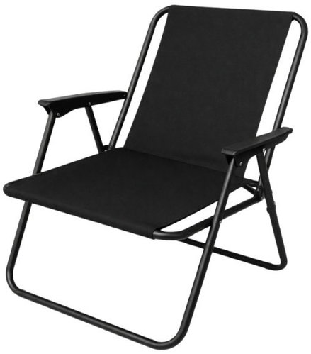 Verk 14640 Rybářské skládací křeslo, nosnost 100 kg, černé - Fishing Chair - Main image