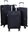 Cremona Black 3 pcs suitcase set