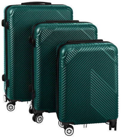 Trizand 27672 Travel case set, shell, 39/70/99 l, 3 pcs, green - Case Set - Main image