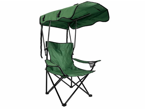 Verk 14656 Folding fishing chair with canopy, green - Fishing Chair - Main image