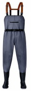 RealG RC-K-2562 Wading Trousers with Belt, Grey - Chest Waders