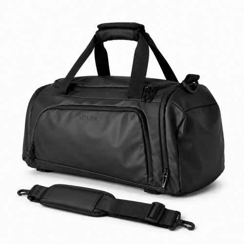 Solier 2-in-1 Travel Bag and Backpack, Black - Travel Bag - Main image