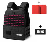 WORKOUT Zátěžová taktická plátová vesta 10 kg - černorůžová - Weighted Vest