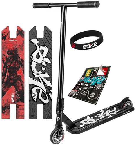 SOKE 1560-801224 Freestylová koloběžka BOX, černo-červená - Freestyle Scooter - Main image