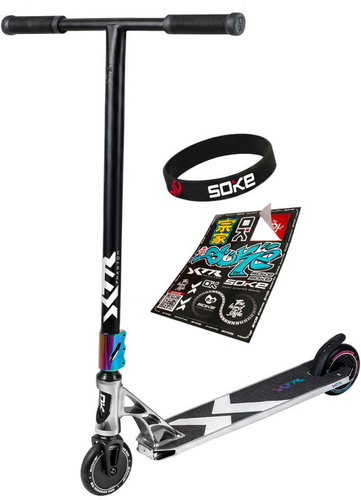 SOKE 1511 Freestylová koloběžka XTR Phantom Chrome Edition, stříbrno-černá - Freestyle Scooter - Main image