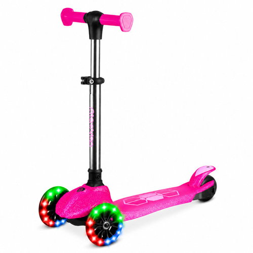 Ricokids 765901 Tříkolová balanční koloběžka s LED kolečky Jelly, růžová - Children's Scooter - Main image