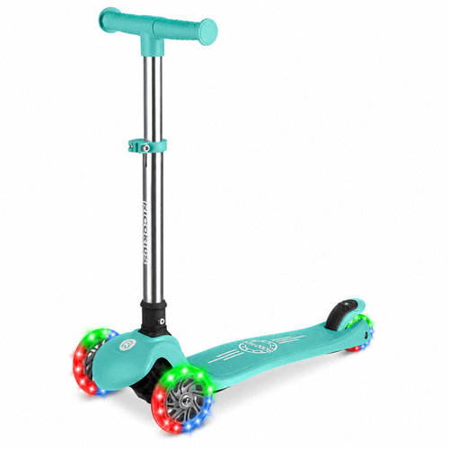 Ricokids 765700 Tříkolová balanční koloběžka s LED kolečky Glow, tyrkysová - Children's Scooter - Main image