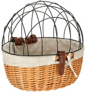 KIK KX3947 Proutěný koš na kolo s kovovou mřížkou, přepravka pro psa/kočku - Bike Basket
