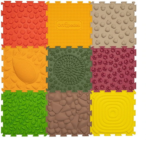 Ortopedek Sensory Mats 9 Pcs, Forest Inspiration - Acupressure Mat - Main image