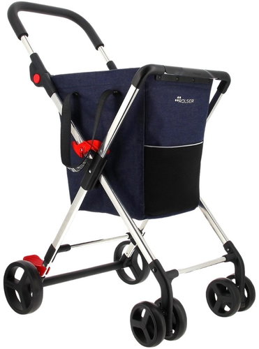 ROLDER Mini Basket Denim M4B with brake, blue - Shopping Trolley - Main image
