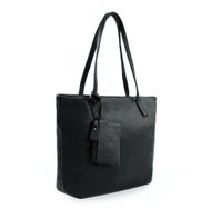 SOLIER Kožená shopper kabelka Solier Rillia na rameno, černá - Handbag