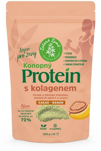 Green Earth, Hemp protein EXTRA with collagen 500 g - Protein - Main image