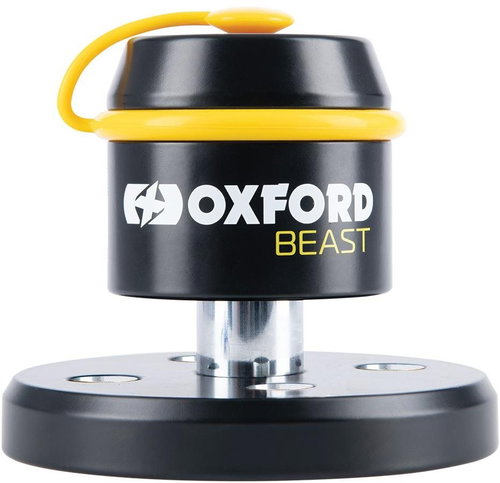 OXFORD lock with integrated floor anchor BEAST FLOOR LOCK, (black/yellow) - Motorcycle Lock - Main image