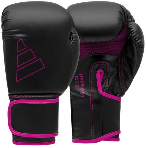 Adidas Boxing Gloves Hybrid 80 - Black / Pink - 12 oz - Boxing Gloves - Main image