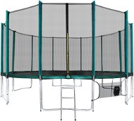 Aga SPORT PRO Trampoline 400 cm Dark Green + protective net + ladder + shoe pocket - Trampoline