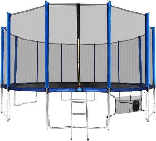 Aga SPORT PRO Trampoline 400 cm Blue + protective net + ladder + shoe pocket - Trampoline - Main image