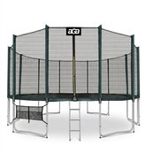 Aga SPORT PRO Trampoline 500 cm dark green + safety net + ladder + shoe pocket - Trampoline