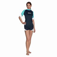 Mares Dámské triko RASHGUARD LOOSE FIT SHE DIVES kr. rukáv aqua - Lycrové oblečení