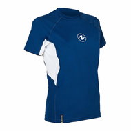 Aqua Lung Women's Lycra T-shirt LOOSE FIT neck blue/white - Lycra Clothing
