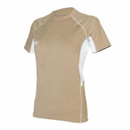 Aqua Lung Women's Lycra T-shirt LOOSE FIT neck sleeves beige/white - Lycra Clothing