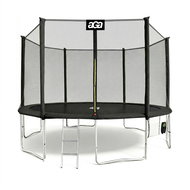 Aga SPORT PRO Trampolína 430 cm černá + ochranná síť  + žebřík + kapsa na obuv - Trampoline