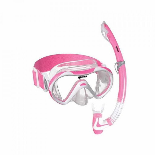 Kids mask and snorkel set Mares Vento neon Jr., pink - Diving Set - Main image
