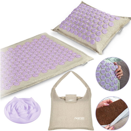Neo-Sport Acupressure pad with spikes NS - 902 grey - lavender - Acupressure Mat - Main image