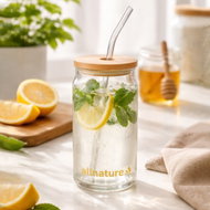 Allnature Glass with straw 480ml - Glass