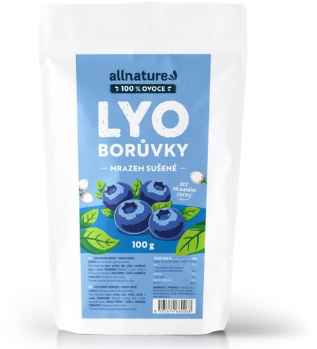Allnature freeze-dried whole blueberries 100g Main image Allnature freeze-dried whole blueberries 100g - Dried Fruit - Main image