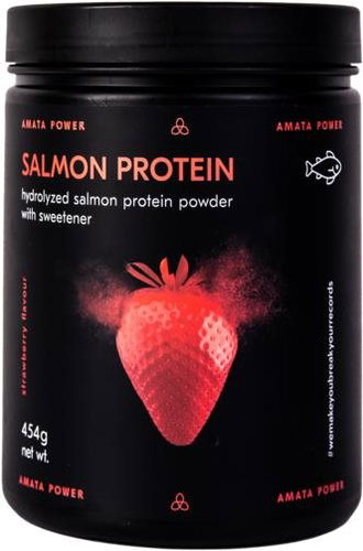 Amata Power Hydrolysed Salmon Protein Strawberry 454g - Protein - Main image