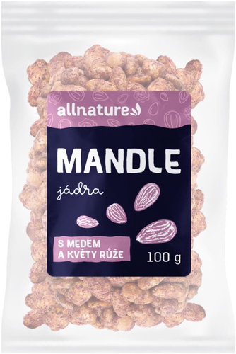 Allnature Almond kernels with honey and rose flowers 100 g - Nuts - Main image