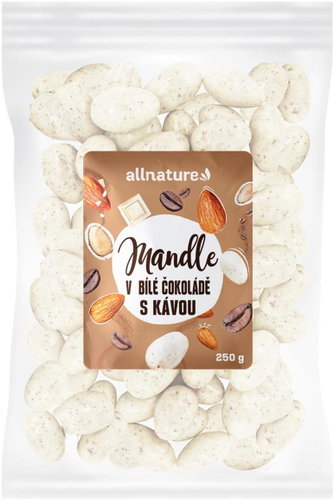Allnature White chocolate covered almonds with coffee 250 g - Nuts - Main image