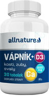 Allnature Calcium + D3 30 tob. - Vitamins
