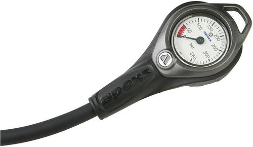 Apeks pressure gauge 300 Peweter, HP hose 0,8 m - Diving Computer - Main image