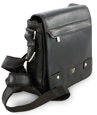 Arwel black leather shoulder bag / crossbag Callum - Shoulder Bag - Main image