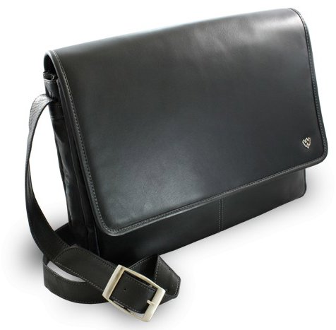 Arwel black leather laptop bag Laurien - Laptop Bag - Main image