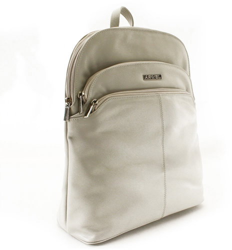 Arwel Poppy leather, gray - Backpack - Main image