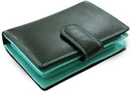 Arwel Black/Blue Leather Wallet - Wallet