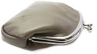 Arwel Isabella Grey-Brown Leather Framed Purse - Wallet