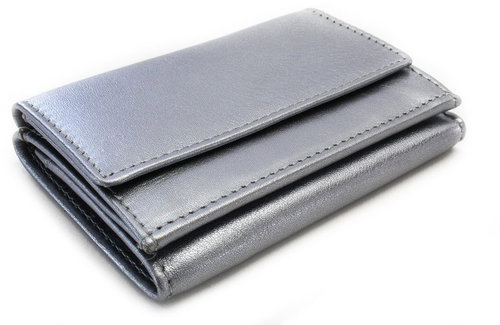 Arwel Athena Small Leather Purse – Silver - Wallet - Main image