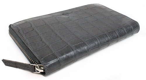 Arwel Rutger Croco Grey Leather Wallet - Wallet - Main image