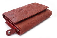 Arwel Aspasia Pattern Red Leather Medium Wallet - Wallet