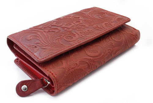 Arwel Aspasia Pattern Red Leather Medium Wallet - Wallet - Main image