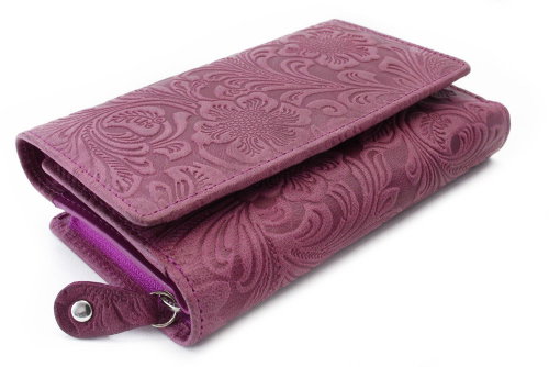Arwel Aspasia Patterned Purple Leather Medium Wallet - Wallet - Main image