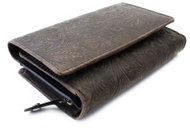 Arwel Aspasia Pattern Medium Brown Leather Wallet - Wallet