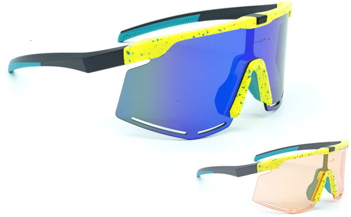 AUTHOR Goggles ZX8 S! bright Orange 65/BlueRevo 13 yellow-neon/green - Cycling Glasses - Main image