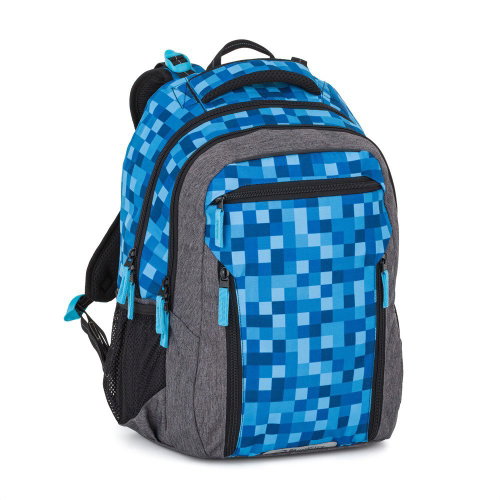 Bagmaster Porto 26 B school backpack - cubes - School Backpack - Main image
