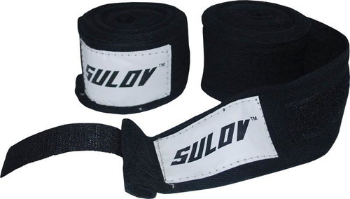 Sulov boxing bandages nylon 4 m, 2 pcs, black - Boxing Wraps - Main image
