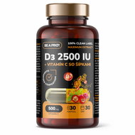 BE A PRO! D3 2500 IU + vitamin C with rose hips, 30 capsules - Vitamins
