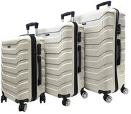 Bavy Travel case Ribs White - set of 3 - Case Set